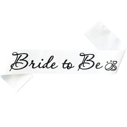 Bride to Be Satin Sash with Black Glitter Letters for Bachelorette Party