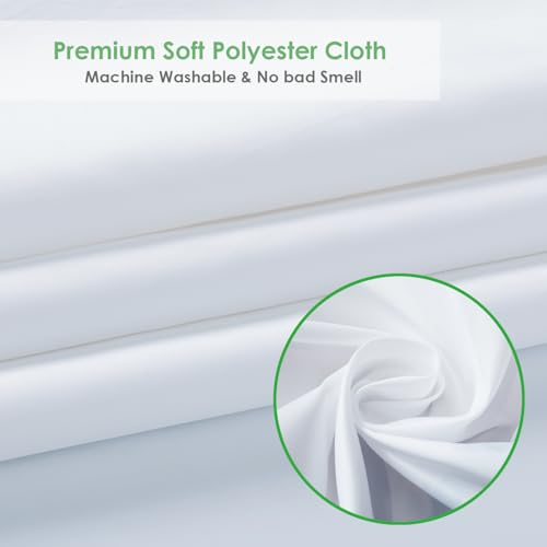 36" x 72" White Fabric Shower Curtain Liner - Machine Washable, Water Repellent