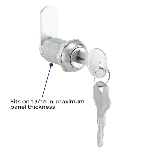 Prime-Line Drawer & Cabinet Lock - 1-1/8 inch, Fits 13/16 inch Panels, Keyed Different Security
