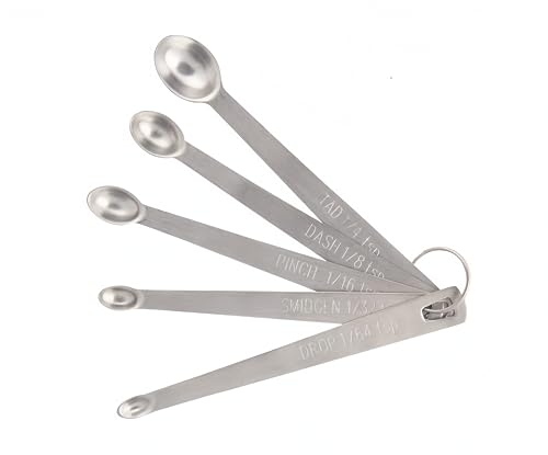 Mini Stainless Steel Measuring Spoons Set of 5 - Durable & Precise