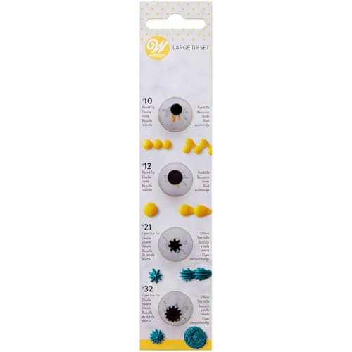 Wilton Round Star Icing Tip Set - 4 Stainless Steel Tips