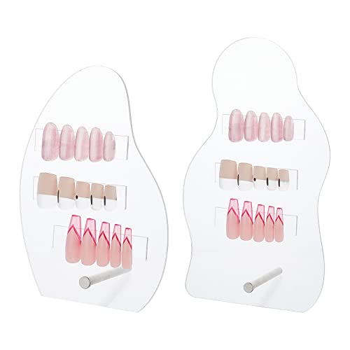Clear Nail Art Display Board Set - 50pcs Acrylic Practice Tips