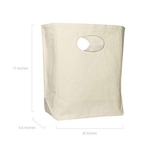 Organic Cotton Lunch Bag - Reusable & Washable Tote for Kids & Adults