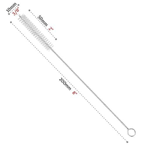 Stainless Steel Straw Cleaning Brushes Set - 8 Pack with Nylon Bristles