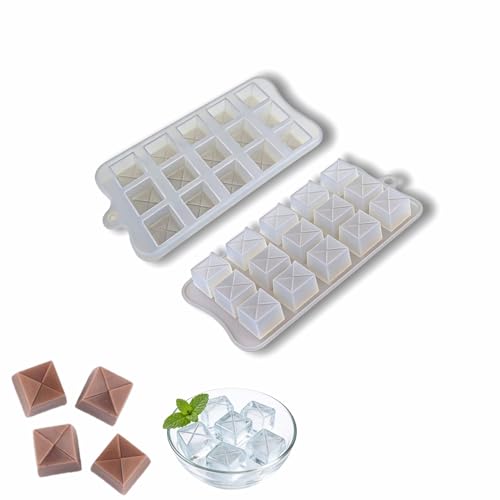 Silicone Candy Mold Set - 15-Cavity Diamond Square, Food Grade