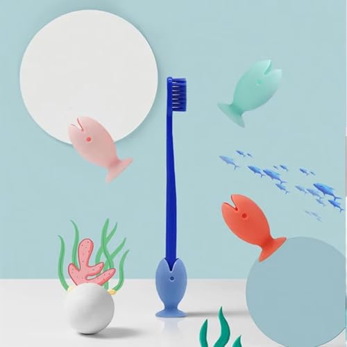 Mini Fish Silicone Toothbrush Holder Caps - 6 Pack for Travel