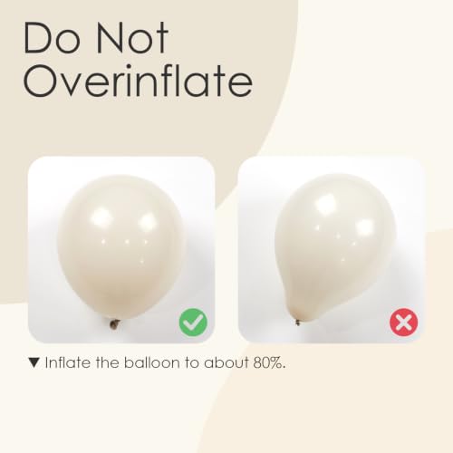 122pcs Sand White Beige Latex Balloons for Baby Shower & Parties
