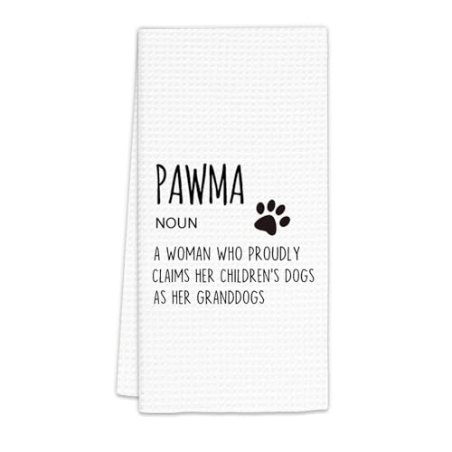 Dog Grandma Gift Kitchen Towels - Decorative Hand Towel White-2 (16x24 Inch)