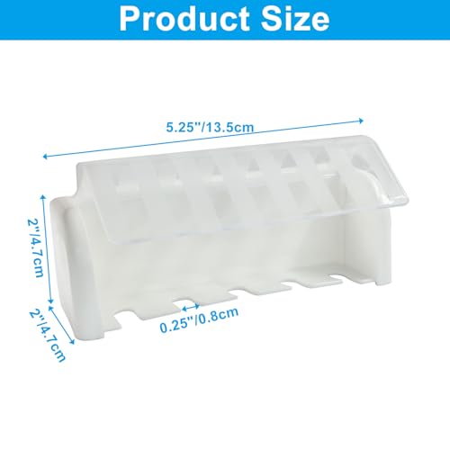 White Wall-Mounted Toothbrush Holder with Cover, 5 Slots - Hygienic Bathroom Storage