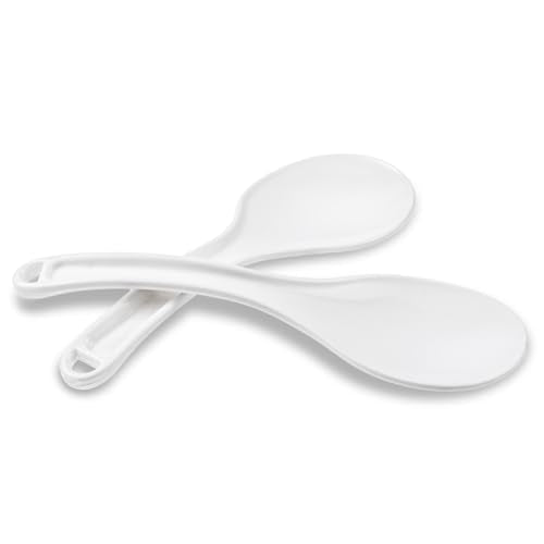 Giantree Non-Stick Plastic Rice Paddle 2-Pack, 7.7 Inch White Rice Spoon