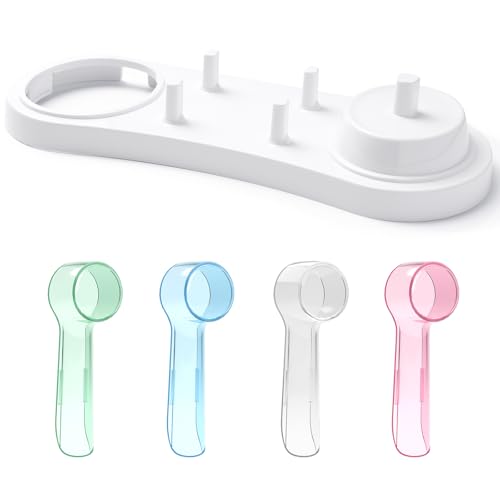 Electric Toothbrush Holder for Oral B with 4 Head Covers