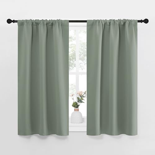 NICETOWN Thermal Insulated Blackout Curtains - Sage Green, 29 x 40 Inch