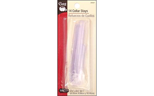 Dritz Plastic Collar Stays for Men and Women Shirts Assorted Sizes 14-Count