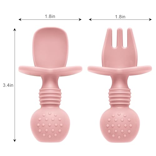 Silicone Baby Feeding Set - 6 Spoons & Forks for Self Feeding