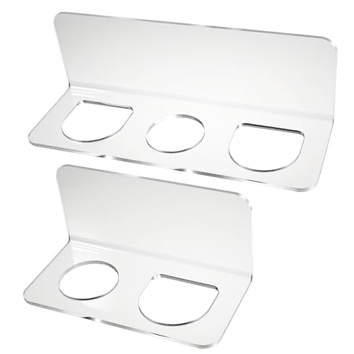 2-Piece Acrylic Hair Tool Organizer Wall-Mounted Holder for Bathroom