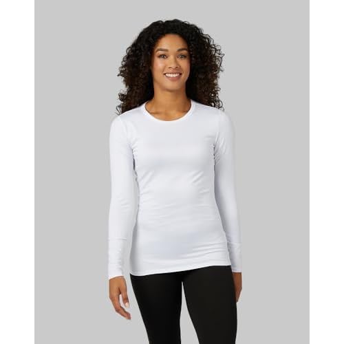 32 Degrees Heat Women's Lightweight Crew Base Layer Top | Form Fitting | Long Sleeve | 4-Way Stretch | Thermal