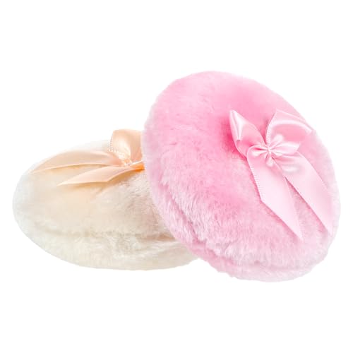Large Fluffy Body Powder Puffs 3.5 Inch Thick Makeup Dusting 2-Pack
