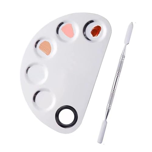 Stainless Steel Makeup Mixing Palette and Spatula Set for Cosmetics