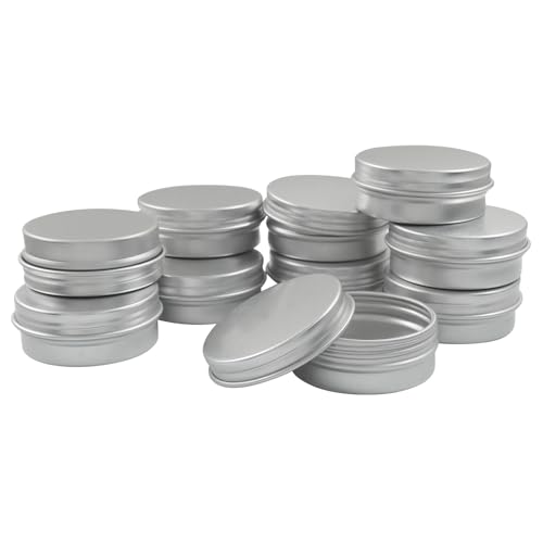 Kemcatui Aluminum Tin Jars 0.35 oz 10 ml 12 Pack Screw Lid Containers