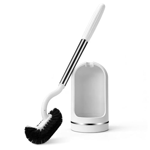 AONEZ Toilet Brush and Holder Set, Under-Rim Cleaning with Vented Base