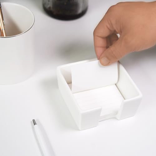 HANKOR Ceramic Sticky Note Holder - 3x3 Notepad Organizer