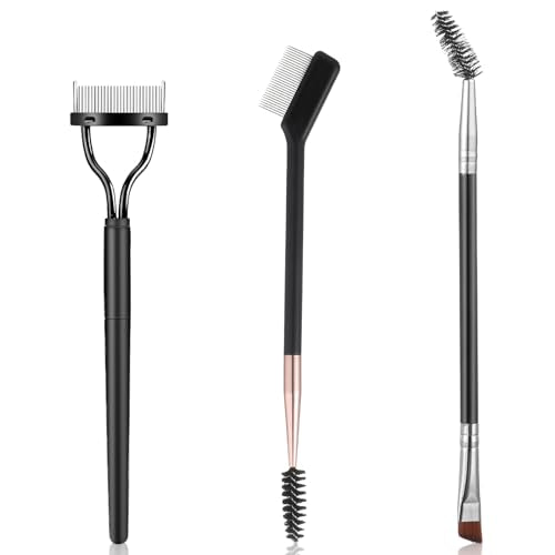 3-Piece Eyelash Separator and Eyebrow Brush Grooming Set
