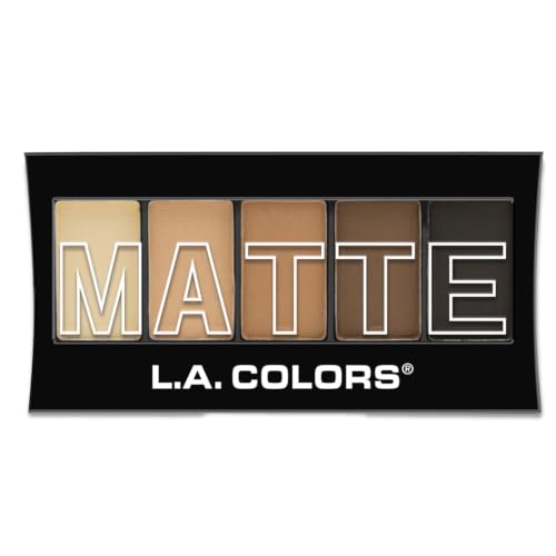 L.A. Colors 5 Color Matte Eyeshadow Palette Brown Tweed CEM472