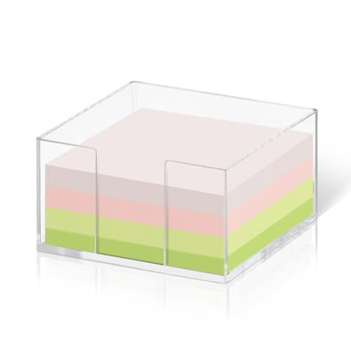 Acrylic Sticky Note Dispenser - 3x3 Inch Note Holder for Desk