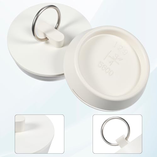 Bremorou 2 Pack Rubber Sink Stopper Plugs - White Drain Covers