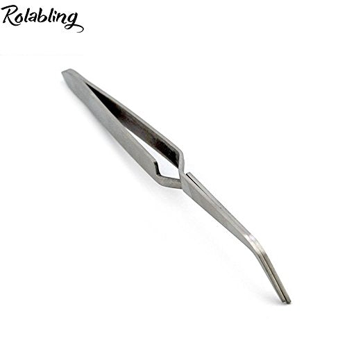 Rolabling Stainless Steel Nail Art Tweezers for Rhinestones and Tips