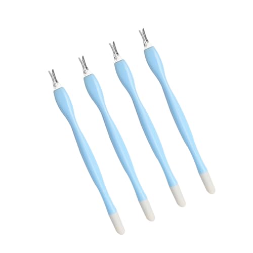 ONESWI 4 Pcs Cuticle Trimmer Pusher with Rubber Tip Stainless Steel
