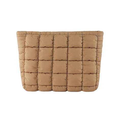 Puffy Cosmetic Bag for Women Lightweight Canvas Makeup Pouch Toiletry Organizer