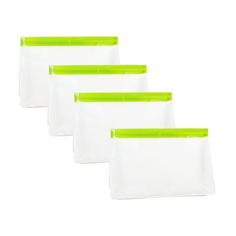 4-Pack Reusable Ice Storage Bags, Leak-Proof BPA-Free PEVA Freezer Bags