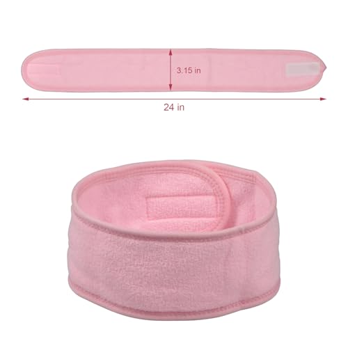Spa Headband 2 Pack Terry Cloth Adjustable Face Washing Hair Band Black
