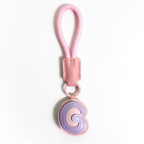 Fizzlup 3D Bubble Initial Keychain PU Leather Letter Bag Charm