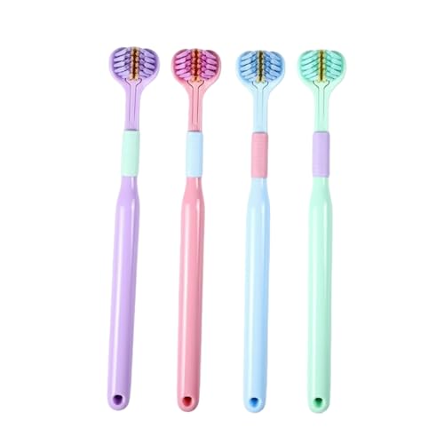 3-Sided Toothbrush Soft Bristle 4-Pack for Adults and Youth Oral Care