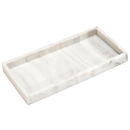 DNC Marble-like Silicone Bathroom Vanity Tray, 7.9" x 3.9"