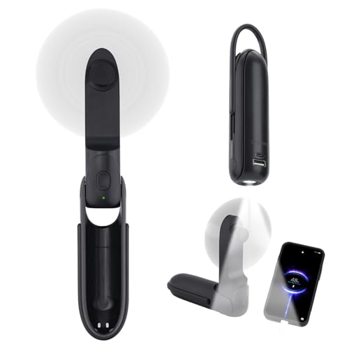 Digibond Mini Handheld Fan - Foldable 3000mAh Rechargeable, Black
