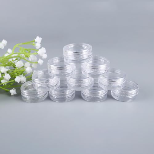 25 Pcs 3g Empty Sample Containers with Lids - Clear Plastic Cosmetic Jars for Travel