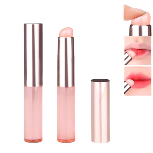 JAMVOLO 2Pcs Silicone Lip Brush with Dust Cap - Pink Lip Gloss & Concealer Applicator