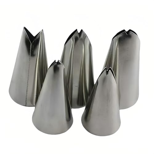 5-Piece Stainless Steel Icing Piping Tips Set for Cake Decorating