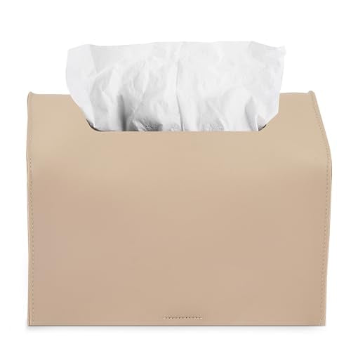 Light Brown PU Leather Cover for Kleenex Paper Towel Box - 1 Pack