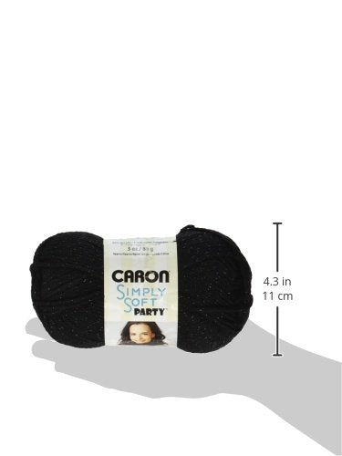 Caron Simply Soft Party Yarn - Black, 3 oz, Medium Worsted 4