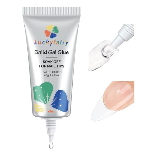 Luckyfairy 40ml Solid Gel Nail Glue for Press On Acrylic Nails