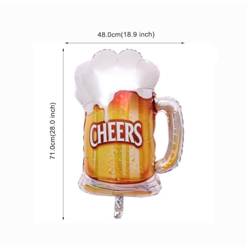 5 PCS Happy Birthday Foil Balloons - Beer Mug & Star Design