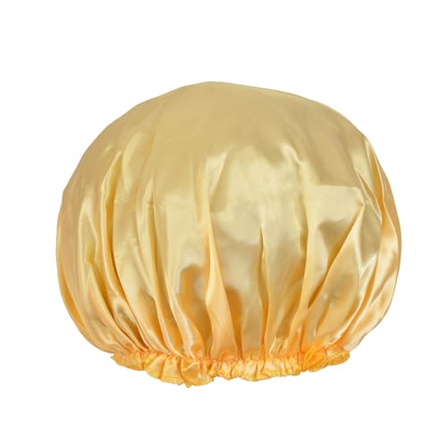 Satin Sleep Bonnet for Curly Hair 2-Pack Yellow Adjustable
