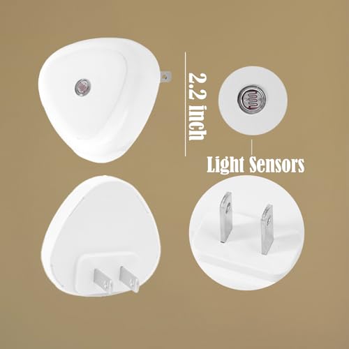 3 Pack Heart-Shaped LED Night Lights with Dusk to Dawn Sensor