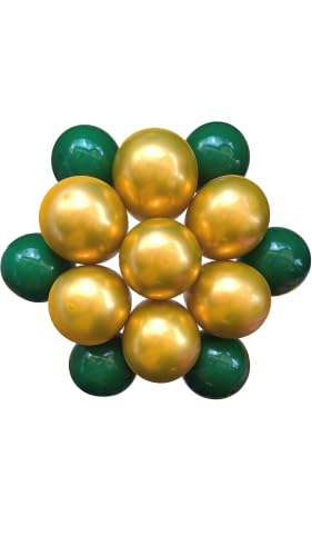 Green and Gold Balloons Set - 67 Count 10 Inch Latex for Events