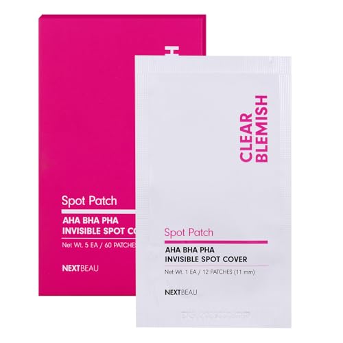 NEXTBEAU Hydrocolloid Acne Patches with AHA BHA PHA & Tea Tree 120ct