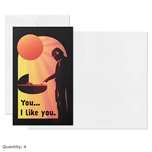 Baby Yoda Valentine's Day Cards - 18 Mini Cards & Envelopes